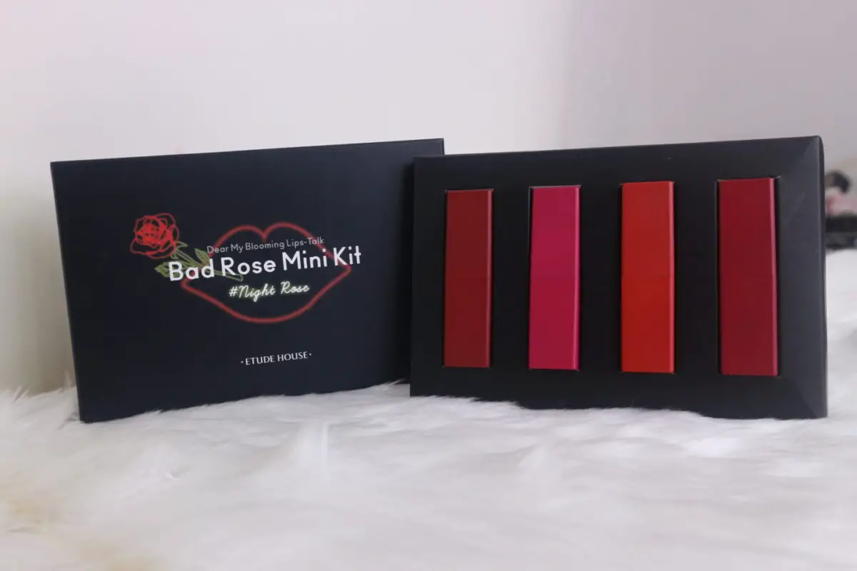 ETUDE HOUSE Dear My Blooming Lips-Talk Bad Rose Mini Kit #NIGHT ROSE 3